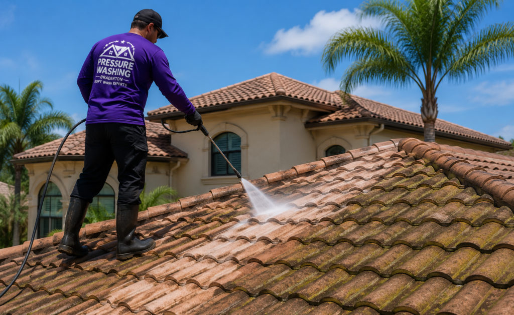 Roof cleaning in Lakewood Ranch Bradenton FL