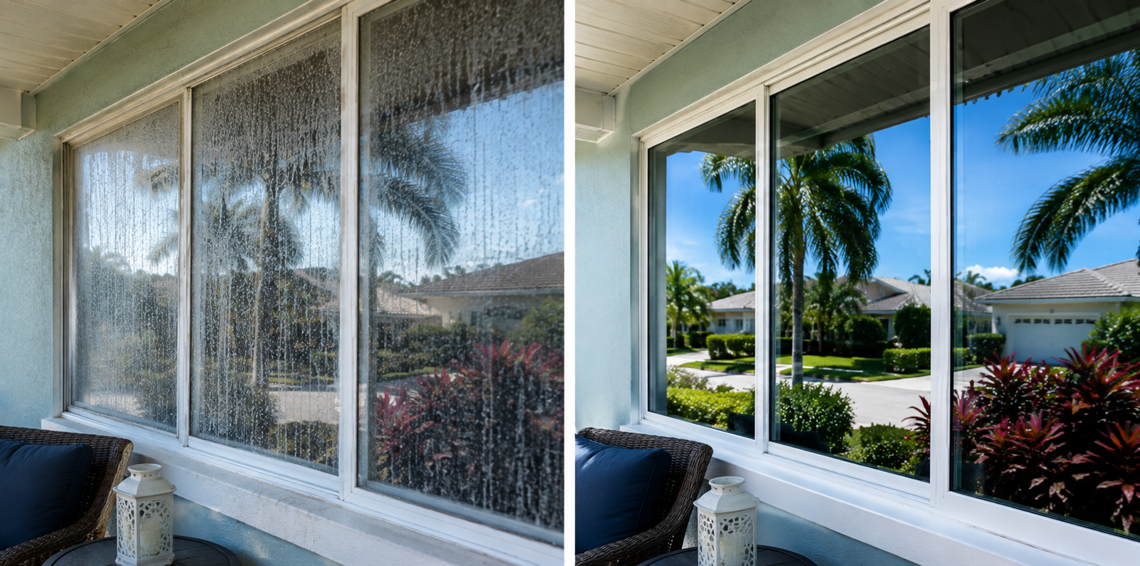 Residential window cleaning project in Bradenton, Florida