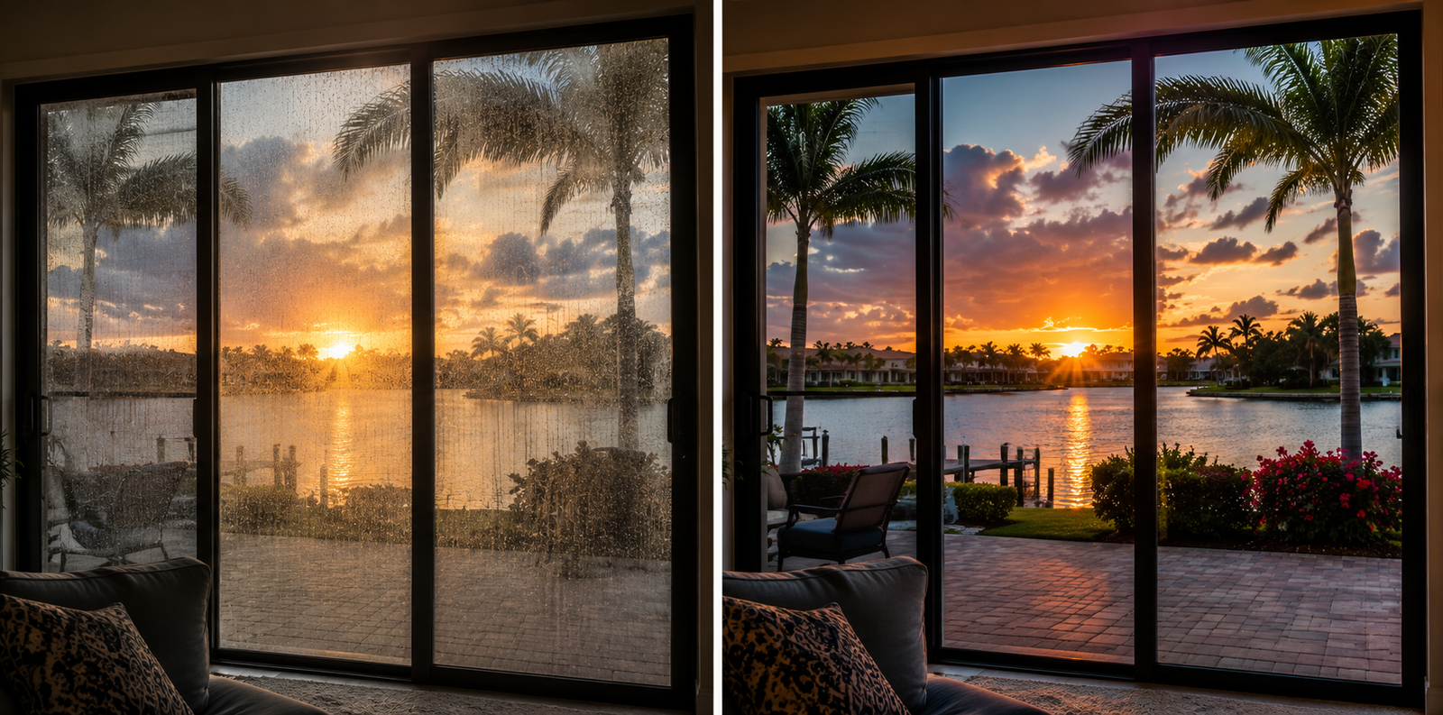 Sunset view after window cleaning in Bradenton, FL