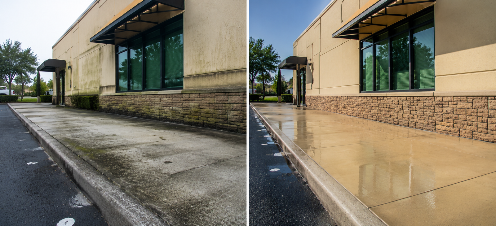 Commercial pressure washing project in Bradenton, FL