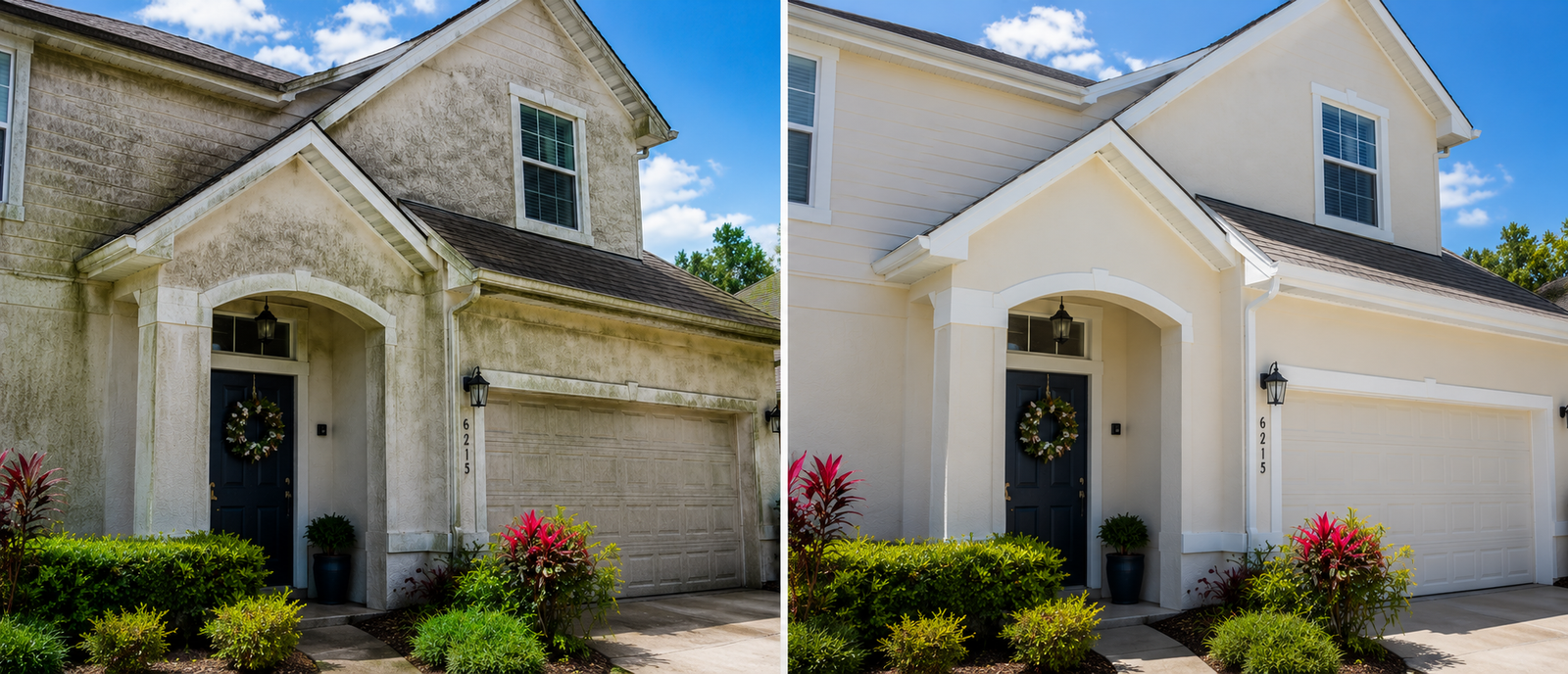 House Soft Washing before after