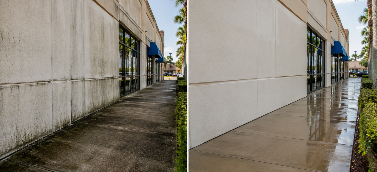 Recent commercial pressure washing work in Bradenton, FL