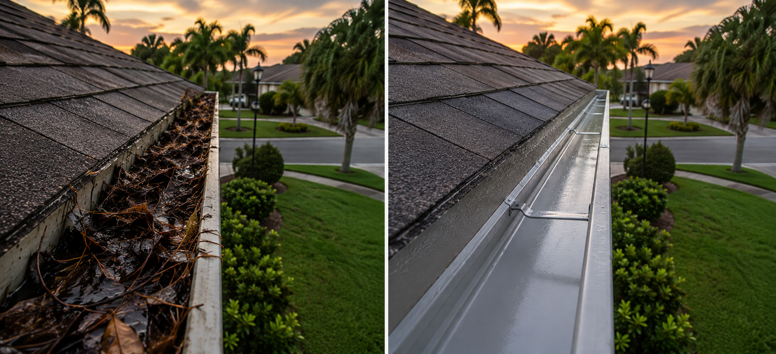 Recent gutter cleaning work in Bradenton, FL