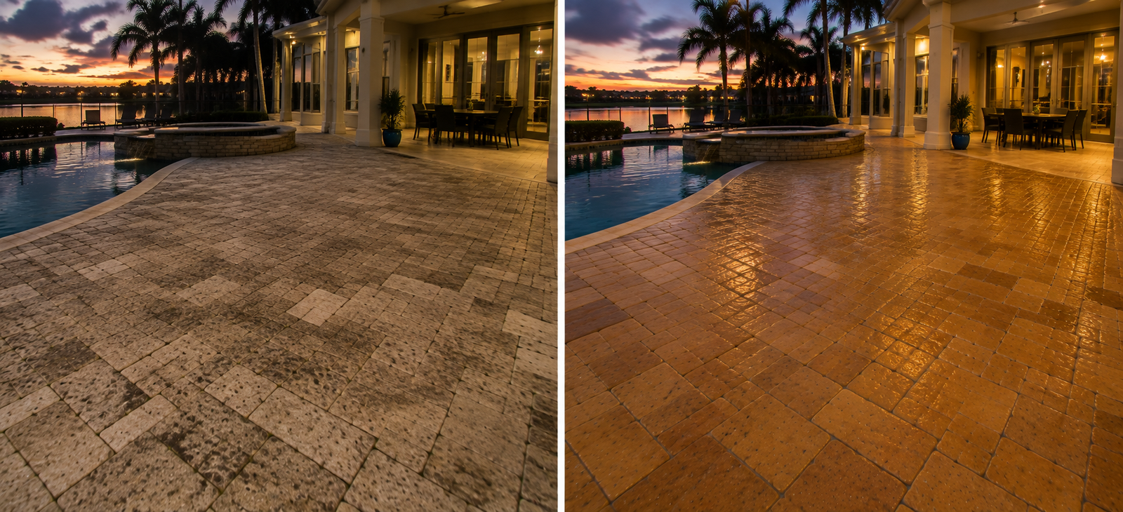 Commercial pressure washing before and after in Bradenton