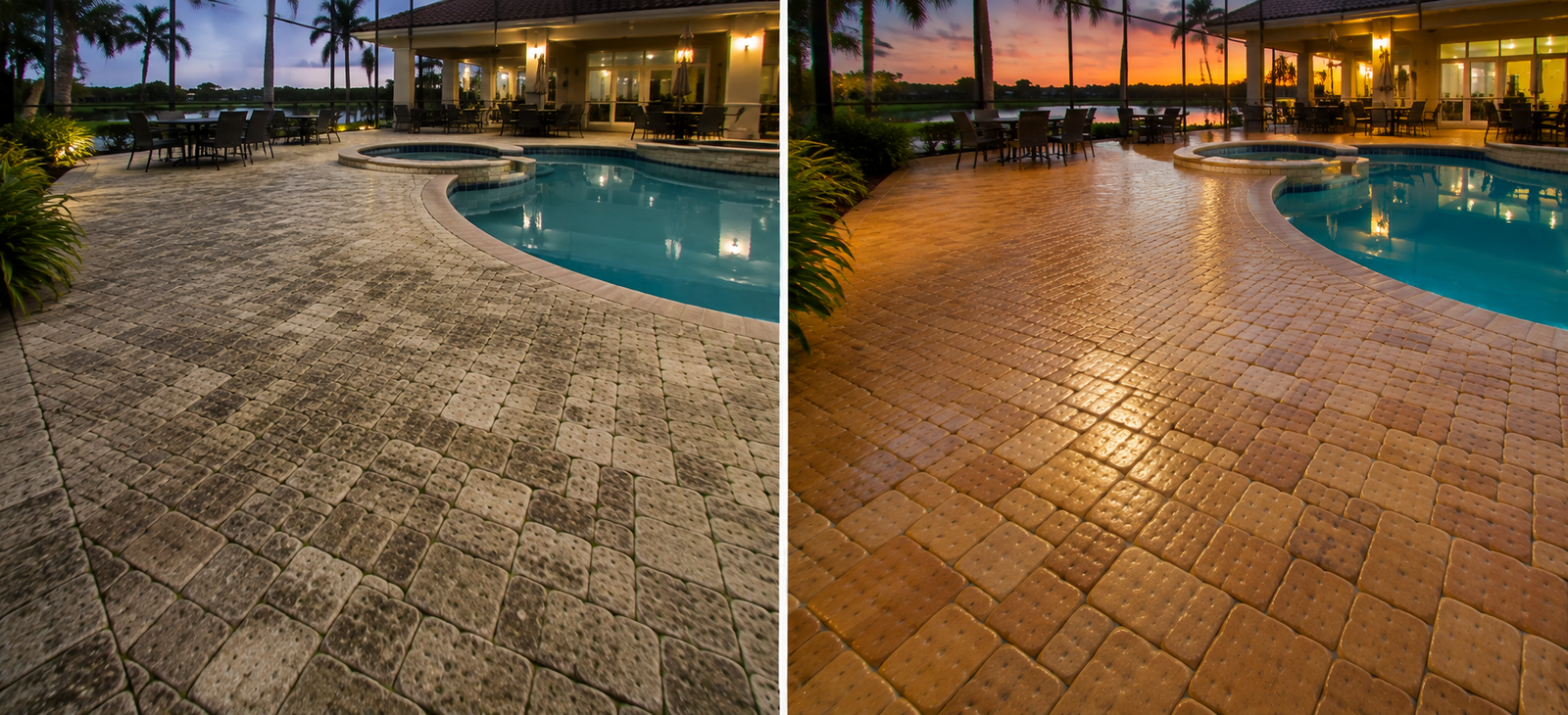 Commercial pressure washing before and after in Bradenton, FL
